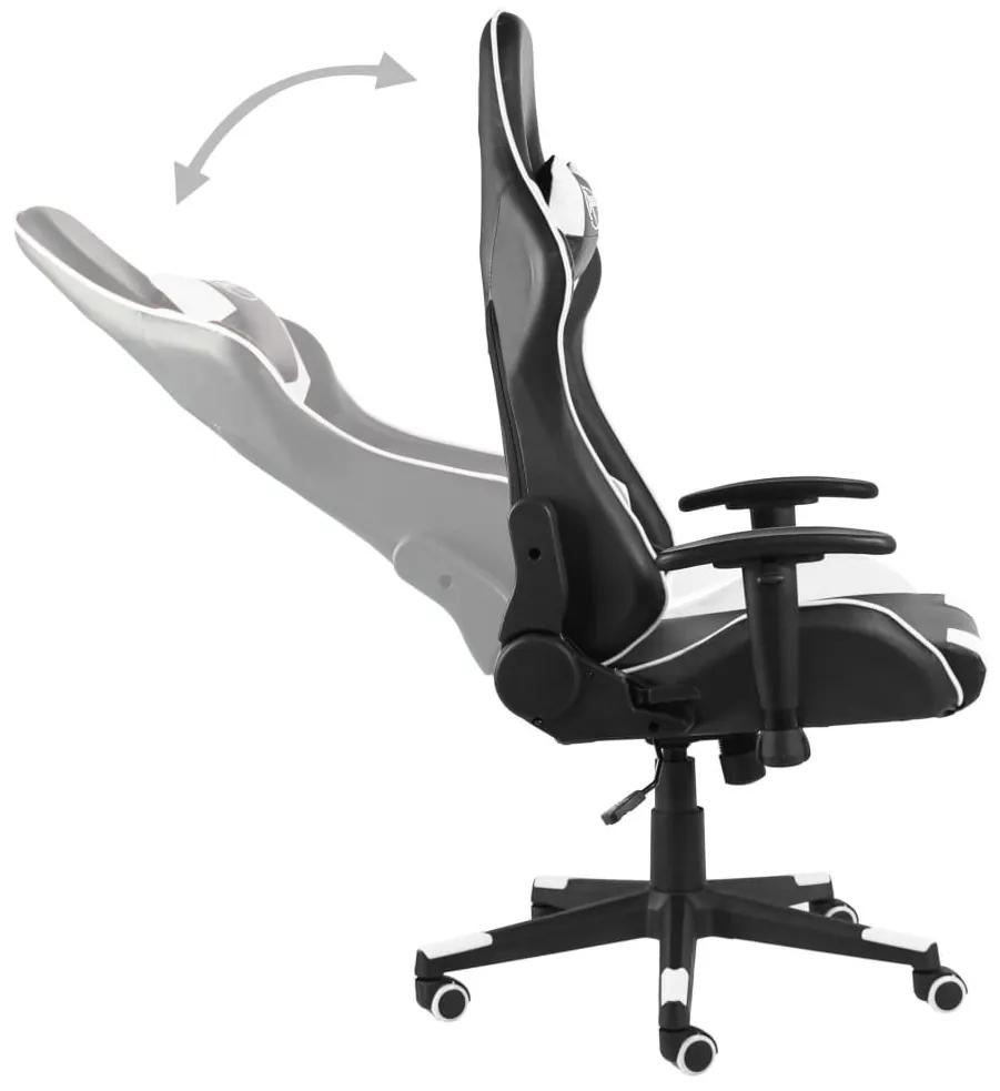 Καρέκλα Gaming Περιστρεφόμενη Λευκή PVC - Λευκό