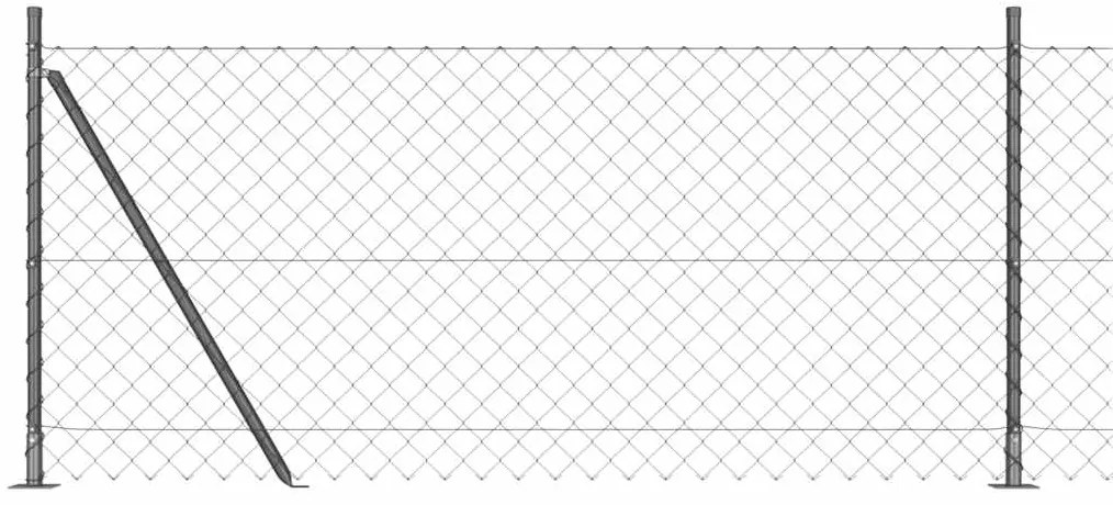 vidaXL Φράκτης από αλυσίδα με στύλους Ασημί 10 x 0.8 μ Ατσάλι