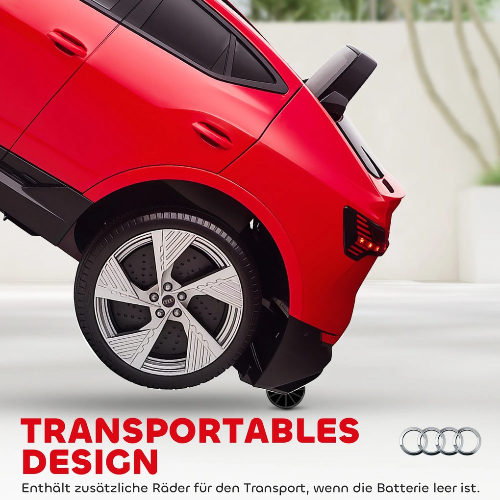 HOMCOM Ηλεκτρικό αυτοκίνητο για παιδιά, έως 5 km/h, με ζώνη ασφαλείας, τηλεχειριστήριο, προβολείς, λειτουργία μουσικής, κόκκινο