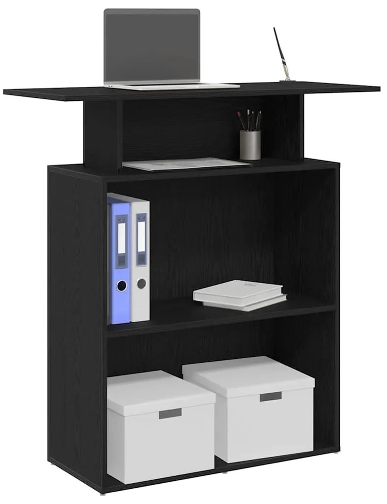 vidaXL Γραφείο υποδοχής Μαύρο 100x40x104 cm Κατασκευασμένο ξύλο