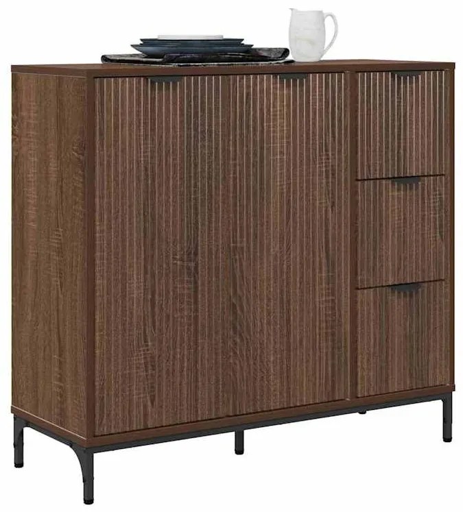 vidaXL Πλαϊνό γραφείο Καφέ δρυς 89.5 x 33 x 82 εκ. Επεξεργασμένο ξύλο