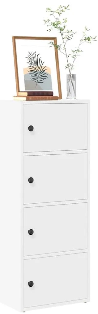 vidaXL Βιβλιοθήκη Λευκή 40x24x102 εκ. από Επεξεργασμένο Ξύλο
