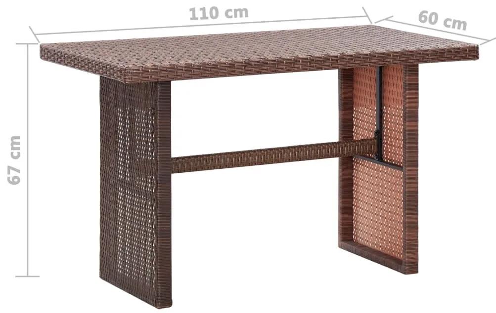 Τραπέζι Κήπου Καφέ 110 x 60 x 67 εκ. από Συνθετικό Ρατάν - Καφέ