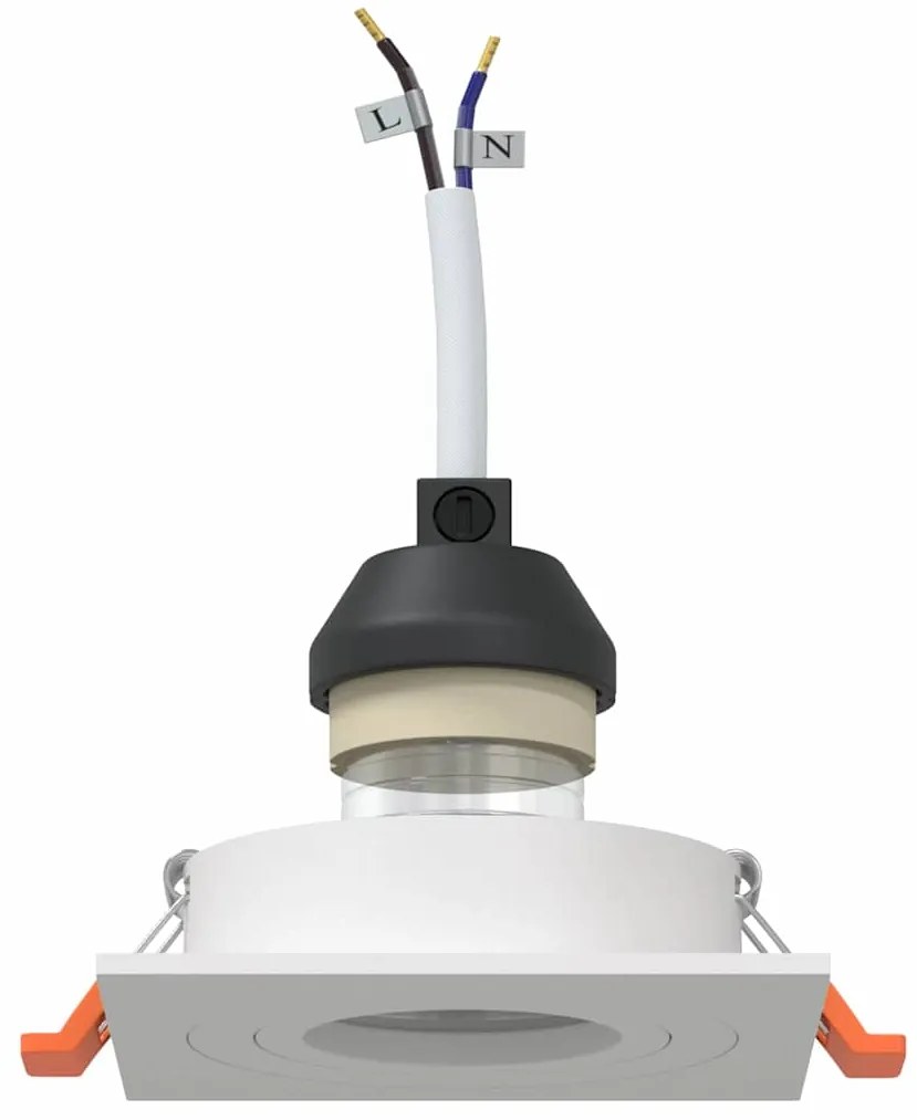 vidaXL Spotlights με προβολείς 6 pcs Λευκό 9 x 9 x cm Αλουμίνιο