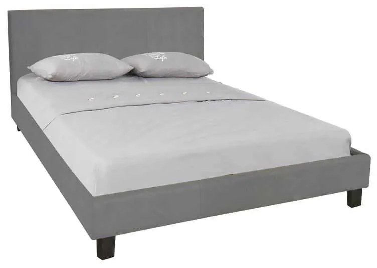 Κρεβάτι Wilton Διπλό Ύφασμα Γκρι . Διάσταση: 169x213x89(Στρώμα 160x200)cm