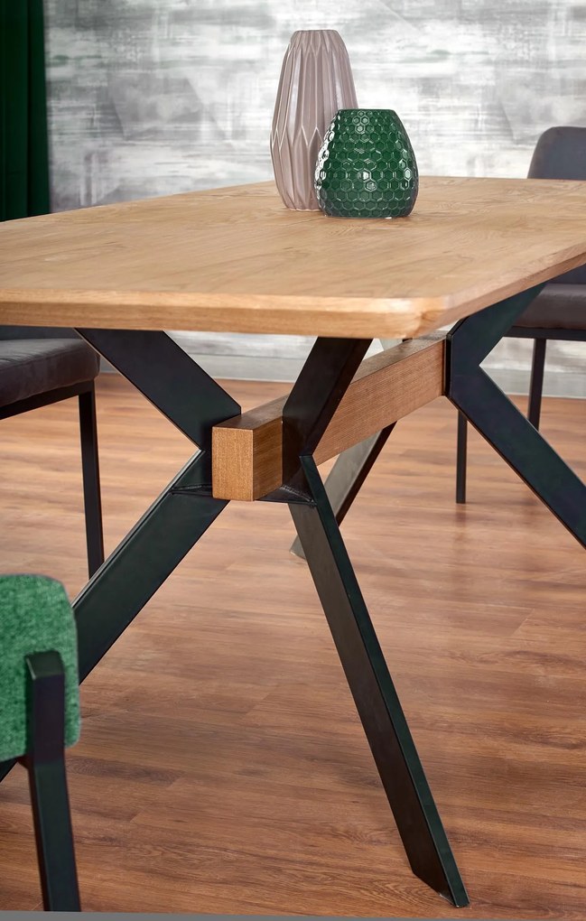 BACARDI extension table, color: top - natural oak, legs - black DIOMMI V-CH-BACARDI-ST