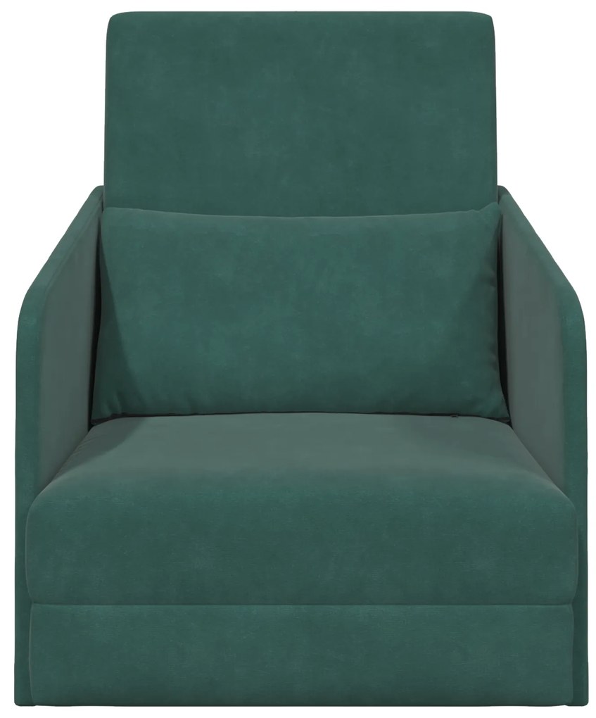 vidaXL Κρεβάτι Δαπέδου 2 σε 1 Σκούρο Πράσινο 65x80x83 εκ Βελούδο