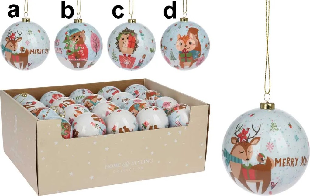 Χριστουγεννιάτικη Μπάλα με Παράσταση 8cm σε 4 σχέδια 406857 (c)