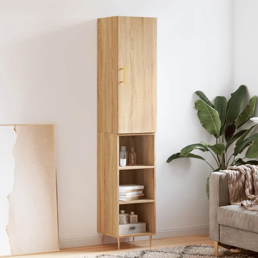 vidaXL Μπουφές Sonoma δρυς 34,5 x 34 x 180 εκ. από Επεξεργασμένο Ξύλο