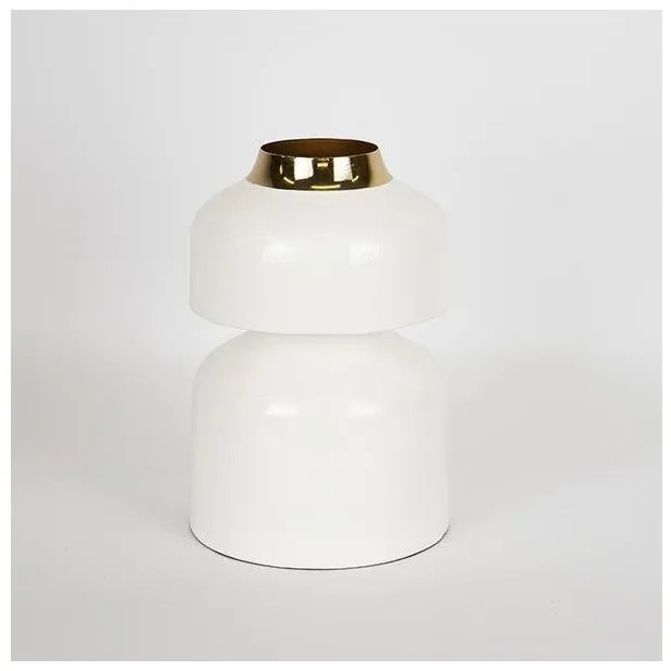 Βάζο Μεταλλικό Λευκό-Χρυσό 17x17x25cm 752-22027 Estheti-752-22027-Λευκό-Χρυσό 752-22027