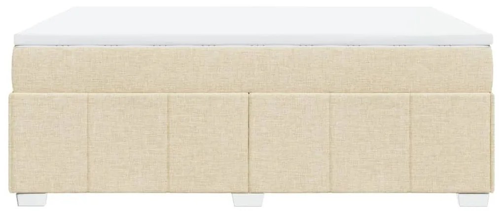 Κρεβάτι Boxspring με Στρώμα Κρεμ 140x200 εκ. Υφασμάτινο - Κρεμ