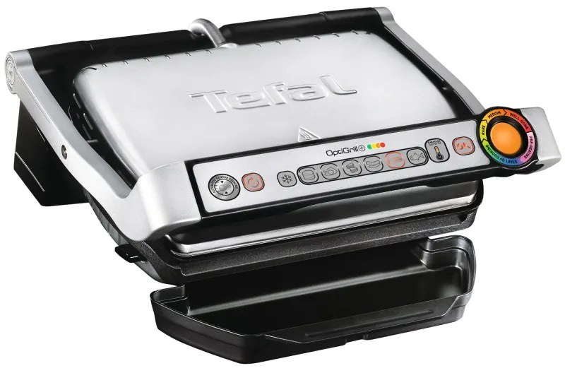 Ηλεκτρική ψησταριά Tefal OptiGrill+ Waffles GC716D12, 2000W, 6 προγράμματα, αντικολλητική επίστρωση Teflon, πλάκες βάφλας, ρύθμιση θερμοκρασίας, Max 275C, Inox