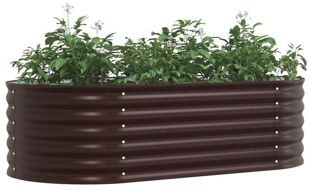 vidaXL Κήπος Ανυψωμένο Κρεβάτι Καφέ 160x80x44 εκ Γαλβανισμένο Ατσάλι