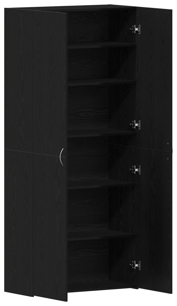 vidaXL Ντουλάπα Παπουτσιών Μαύρο Δρυς 80x35,5x180 εκ Επεξεργασμένο Ξύλο