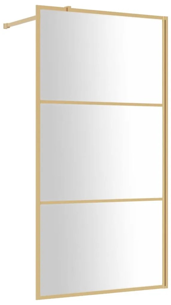 vidaXL Διαχωριστικό Ντουζιέρας Χρυσό 115 x 195 εκ. Διαφανές Γυαλί ESG