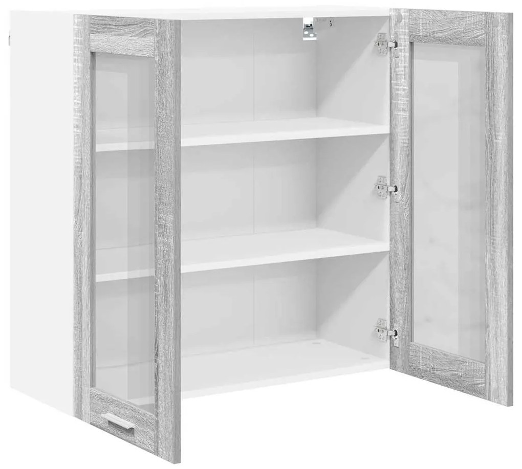 vidaXL Κρεμαστό ντουλάπι με πόρτα Riga Γκρίζο Σονομα 80 x 31 x 80 εκ.