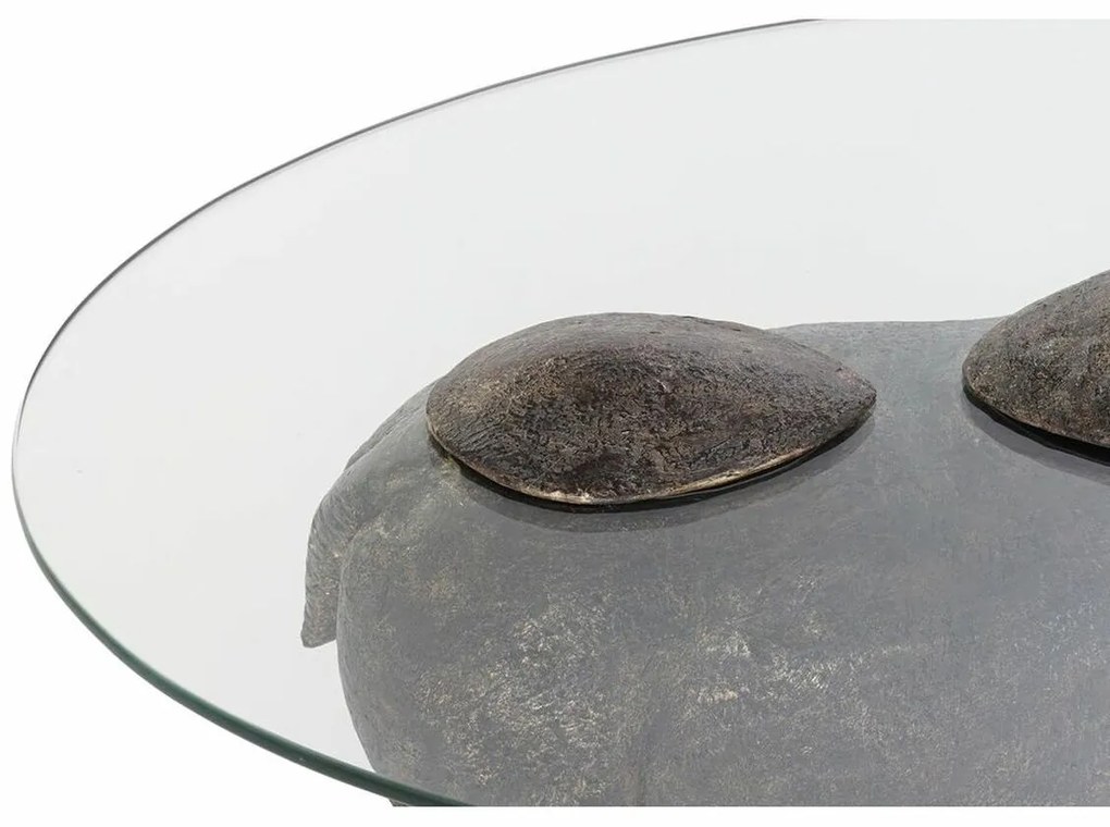 Βοηθητικό Τραπεζάκι DKD Home Decor Διαφανές Χαλκός 80 x 50 x 37 cm