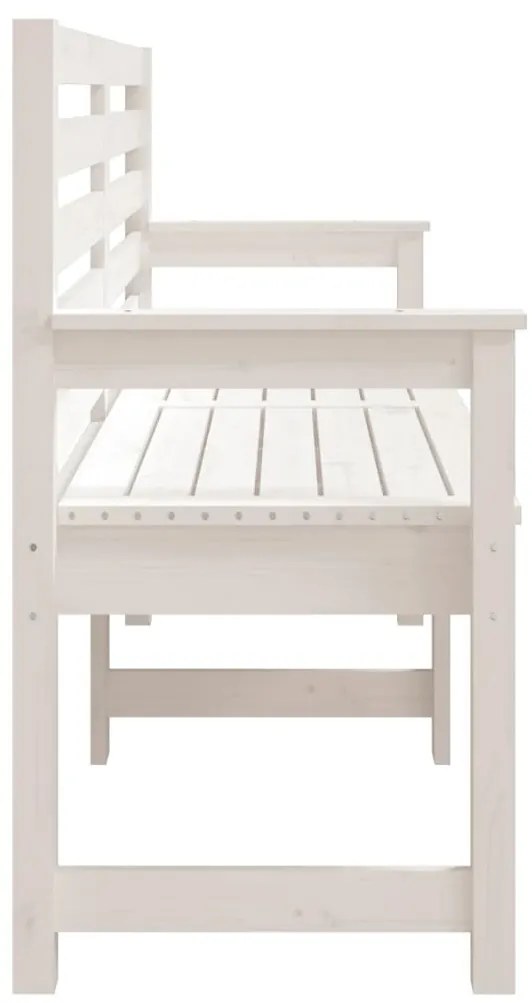 vidaXL Παγκάκι Κήπου Λευκό 159,5 x 48 x 91,5 εκ. από Μασίφ Ξύλο Πεύκου