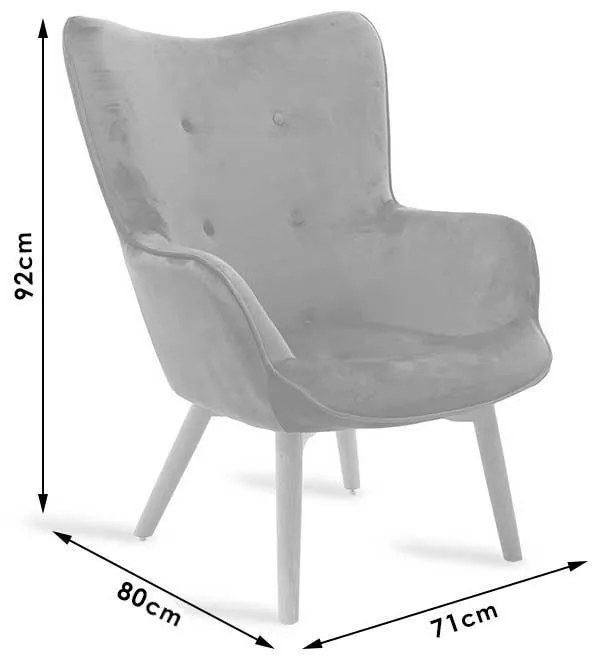 Πολυθρόνα Kido βελούδο χρώμα κίτρινο 72x75x99 εκ.