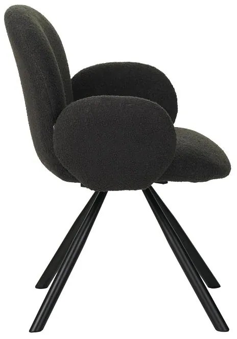 Καρέκλα - Πολυθρόνα Garzele Inart ανθρακί ύφασμα-πόδι μαύρο μέταλλο 68x66x82.5εκ 68x66x82.5 εκ.