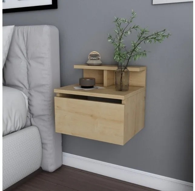 Κομοδίνο επιτοίχιο Arsen Megapap φυσικό οξιάς 39,8x31,9x35εκ. GP052-0140,2-GP052-0140,2-Καφέ GP052-0140,2