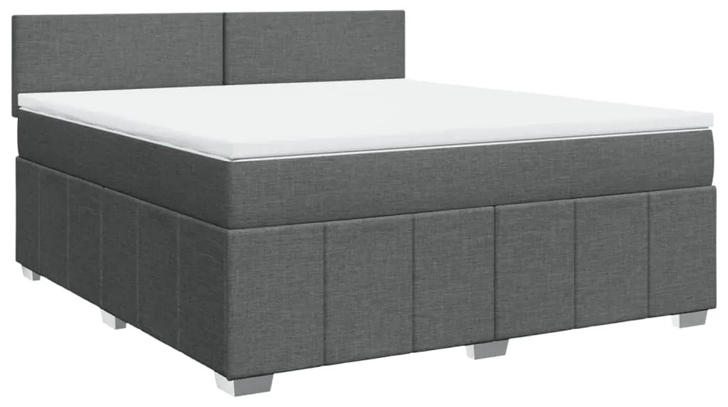 ΚΡΕΒΑΤΙ BOXSPRING ΜΕ ΣΤΡΩΜΑ ΣΚΟΥΡΟ ΓΚΡΙ 180X200 ΕΚ ΥΦΑΣΜΑΤΙΝ 3289441