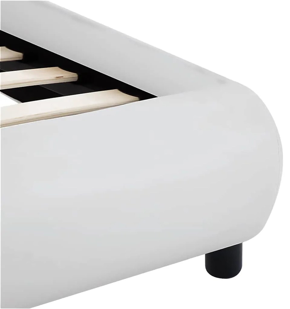 vidaXL Πλαίσιο Κρεβατιού με LED Λευκό 180x200 εκ. από Συνθετικό Δέρμα