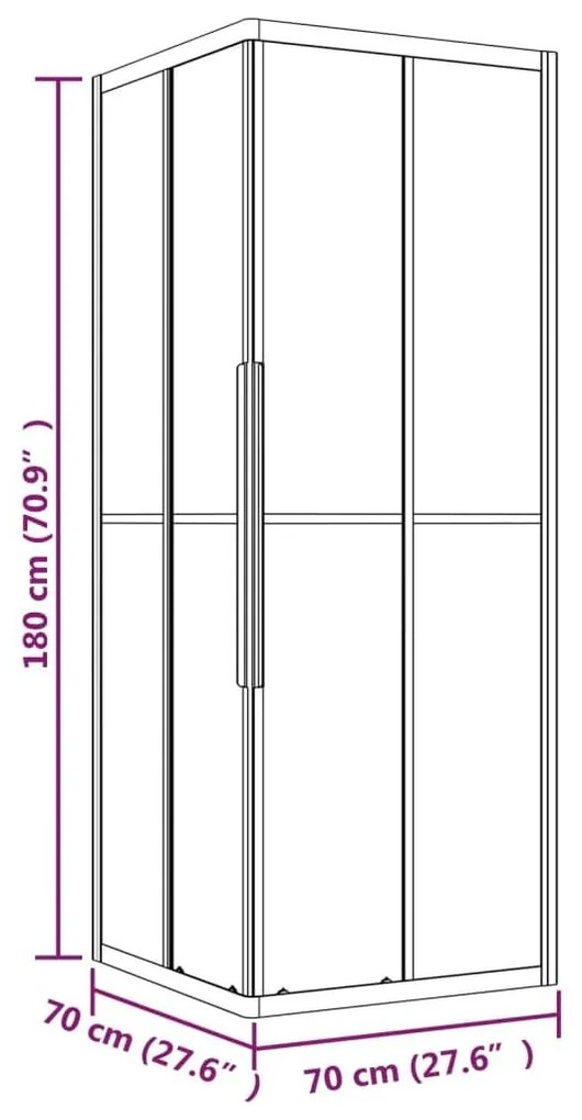 Καμπίνα Ντουζιέρας με Σχέδιο Αμμοβολής 70x70x180 εκ. από ESG