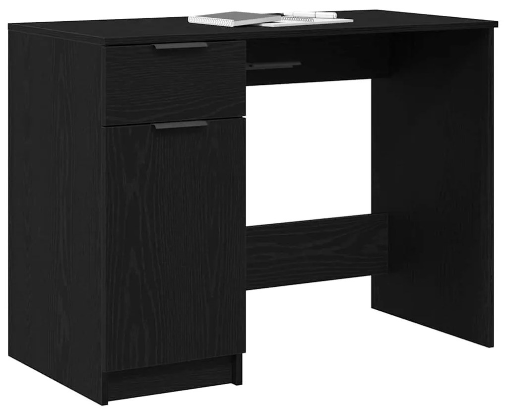 vidaXL Γραφείο με πόρτα Μαύρη Οξυά 100 x 50 x 75 cm Επεξεργασμένο ξύλο