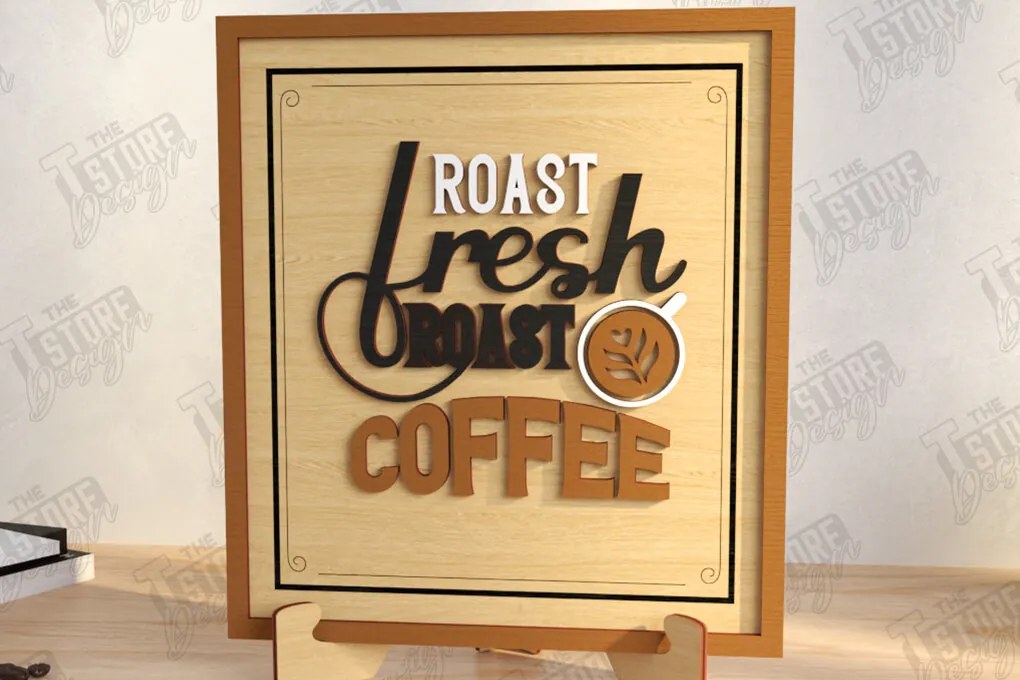 Intra απο ξύλο plywood  Χρώμα wenge 3mm-4mm πάχος - Coffee Bar Sign | Καφενείο Δίασταση 30x20 cm INTRAFABR-36114243