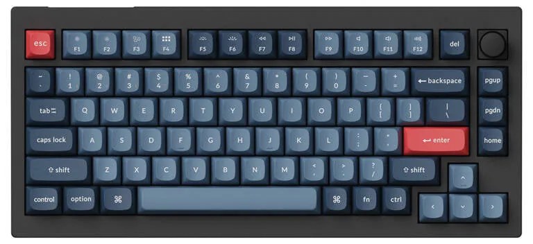Wireless Custom Mechanical Keyboard Keychron V1 Max QMK/VIA Knob Version Banana Switch (black)