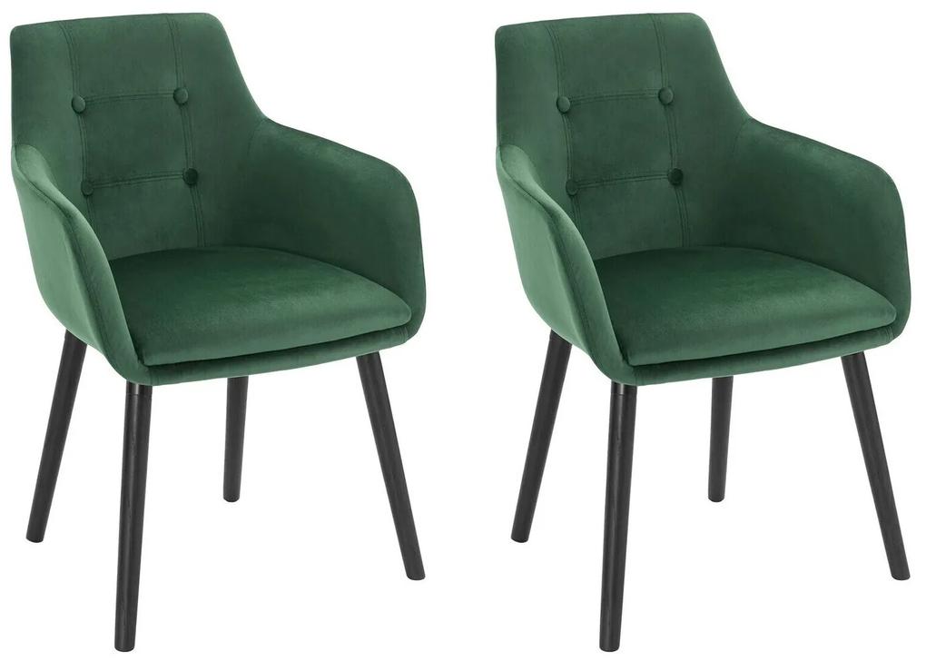Καρέκλα Denton 142 μονάδες  μονάδες), Πράσινο, 80x57x58cm, Ταπισερί, Ξύλινα, Ξύλο, Μπράτσα