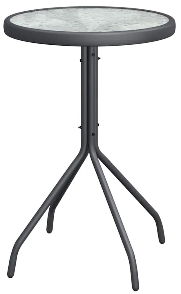 vidaXL Σετ Μπιστρό Κήπου 3 pcs Γκρι Ατσάλι