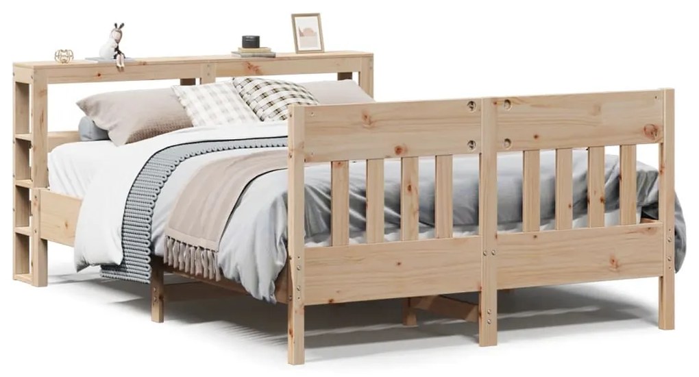 Σκελετός Κρεβατιού Χωρίς Στρώμα 140x190 εκ Μασίφ Ξύλο Πεύκου