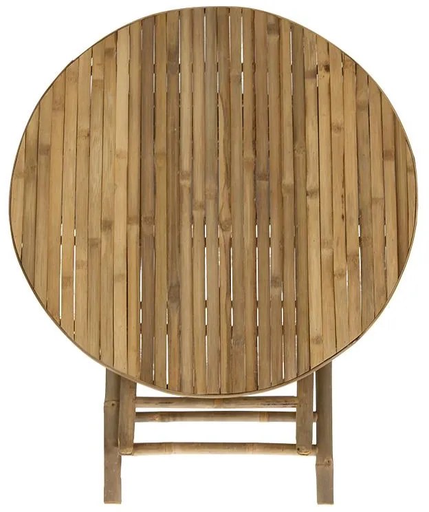 Τραπέζι Obbie πτυσσόμενο bamboo φυσικό Φ90x77εκ 90x90x77 εκ.