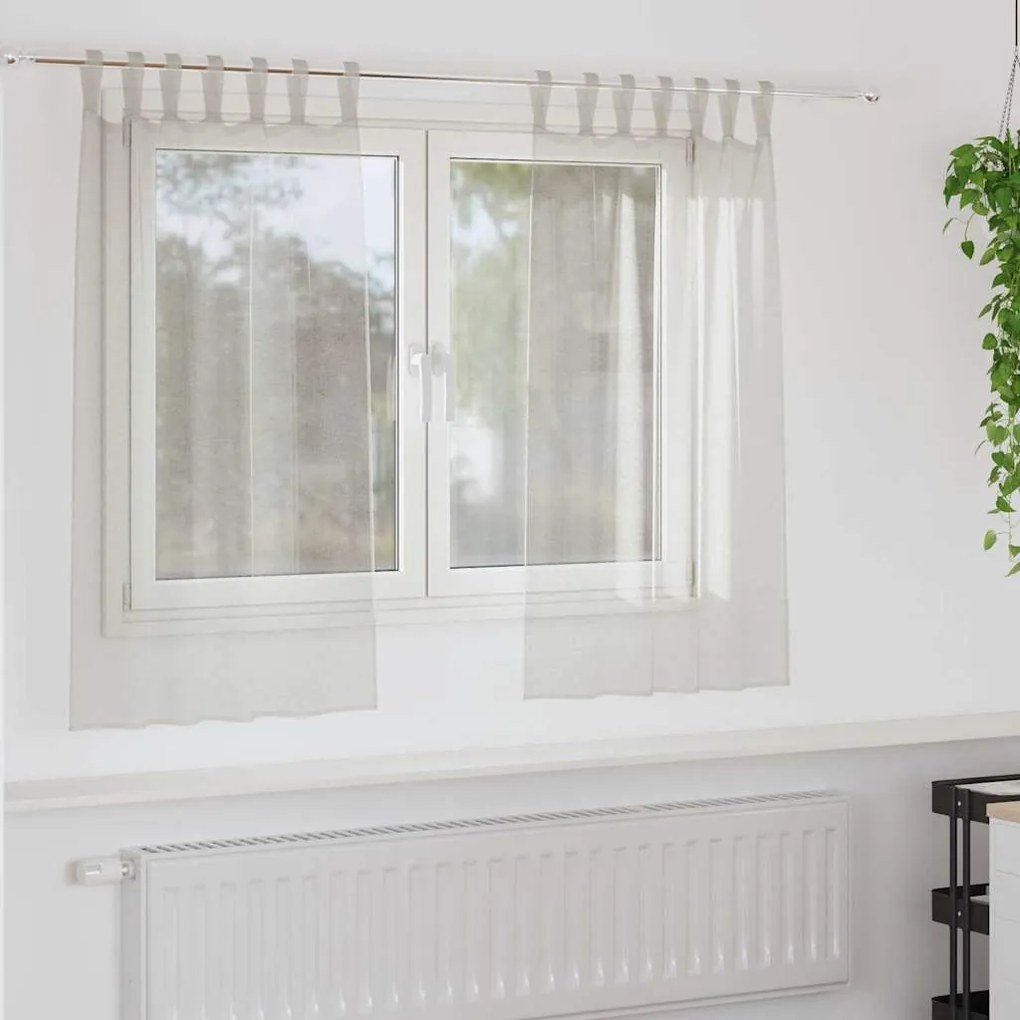 vidaXL Κουρτίνα βυσσινί 2 pcs Κρεμ 140 x 140 cm Πολυεστέρας