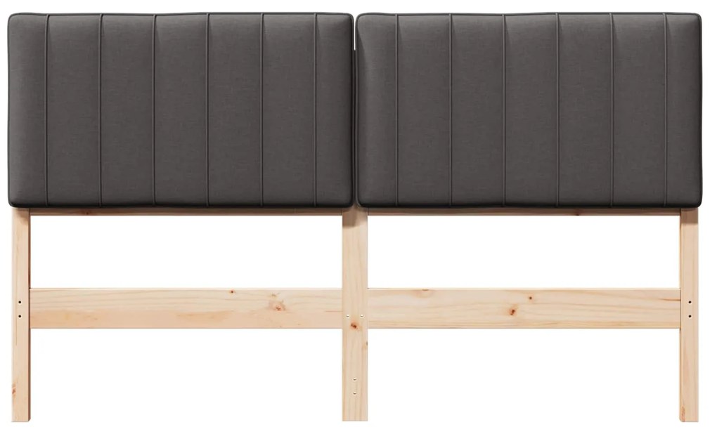 vidaXL Ταπετσαρισμένο κεφαλάρι με κεφαλάρι Καφέ και Σκούρο Γκρι 160 cm