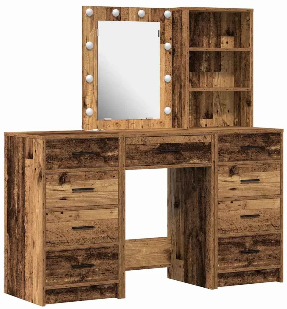 vidaXL Τραπέζι περιποίησης με συρτάρι 3 pcs Καφέ 40 x 41 x 135 εκ.