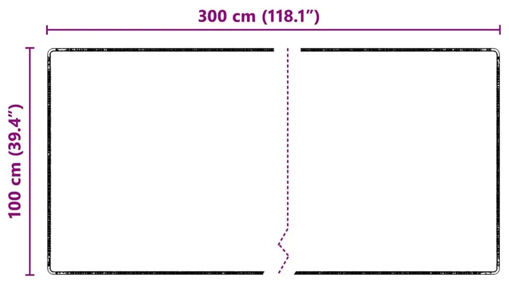 vidaXL Δερμάτινο Χαλί Γκρι 100 x 300 cm 100% Πολυπροπυλένιο Τούφτα