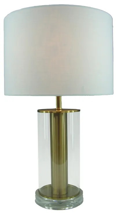 Επιτραπέζιο φωτιστικό Lampren Inart Ε27 χρυσό μέταλλο-λευκό ύφασμα Φ28x51ε