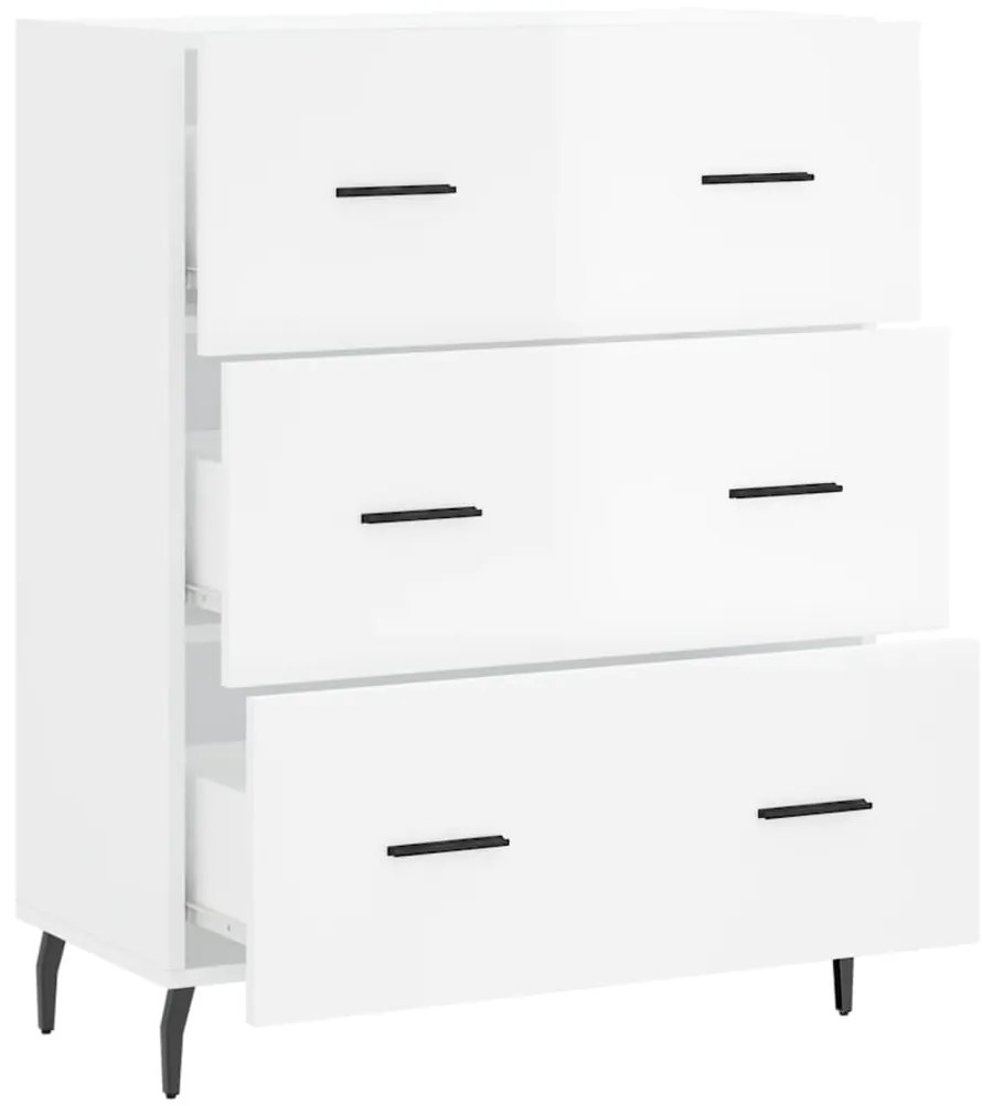vidaXL Ντουλάπι Γυαλιστερό Λευκό 69,5x34x90 εκ. Επεξεργασμένο Ξύλο