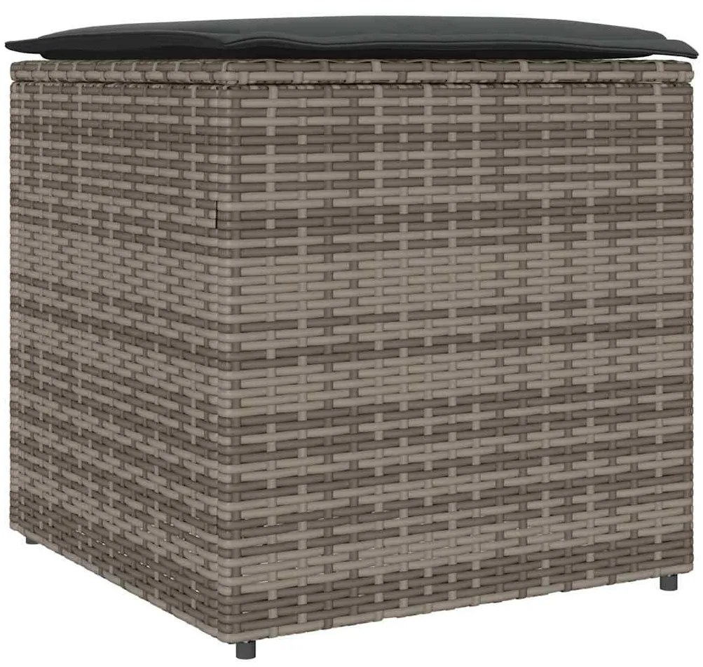 vidaXL Κουτί Μαξιλαριών Γκρι 50 x 50 x 50 cm συνθετικό ρατάν
