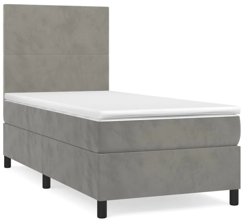 ΚΡΕΒΑΤΙ BOXSPRING ΜΕ ΣΤΡΩΜΑ ΑΝΟΙΧΤΟ ΓΚΡΙ 100X200 ΕΚ. ΒΕΛΟΥΔΙΝΟ 3142887