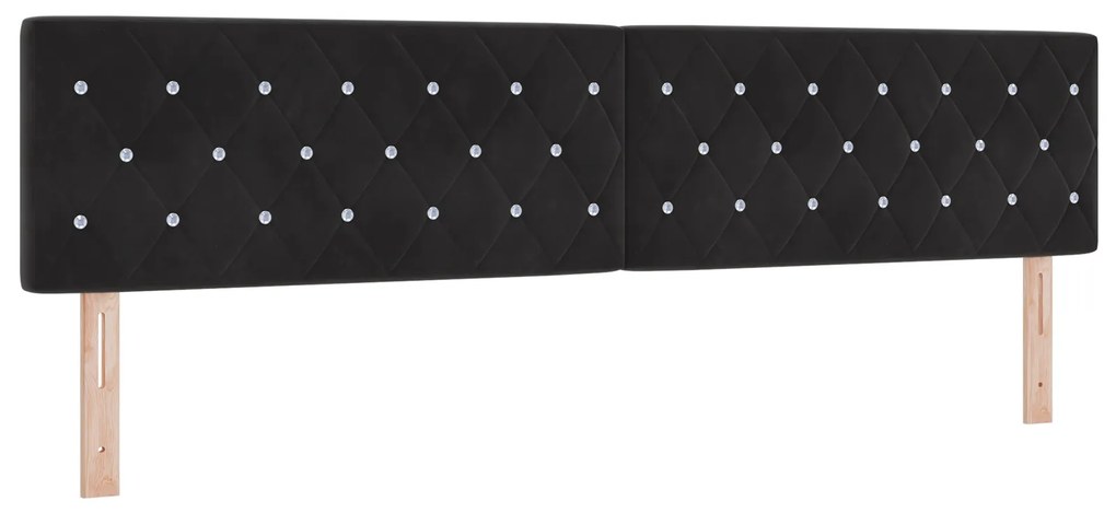 vidaXL LED Κεφαλάρι με Κρύσταλλο και Μαύρο Βελούδο 100εκ