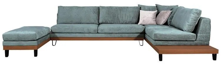 Γωνιακός Καναπές Filippa Fylliana Δεξιά Γωνία Μint - Χρώμα Πάγου 360x240 εκ. 360x240x85 εκ.