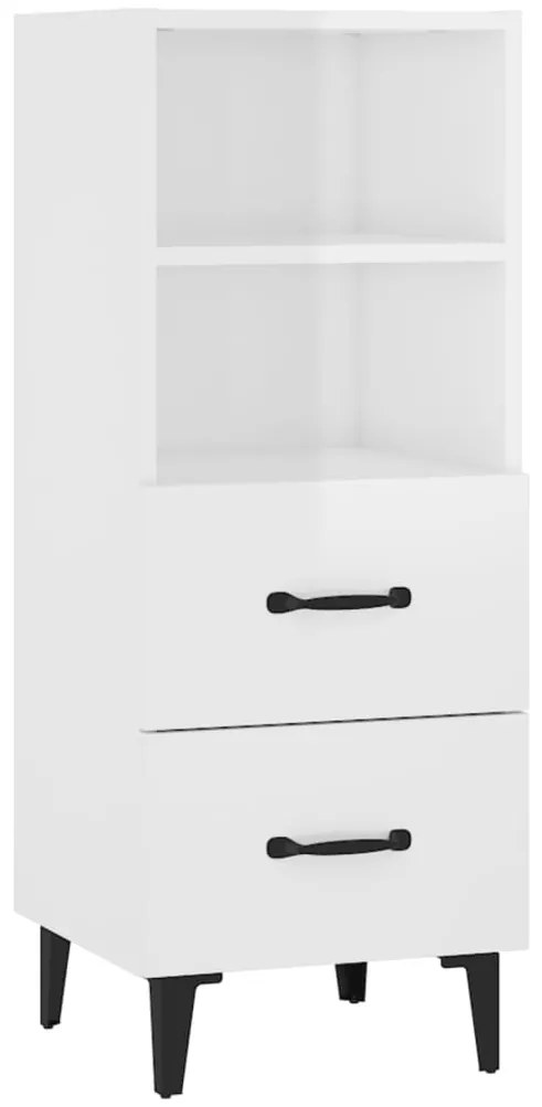 vidaXL Ντουλάπι Γυαλιστερό Λευκό 34,5x34x90 εκ. Επεξεργασμένο Ξύλο