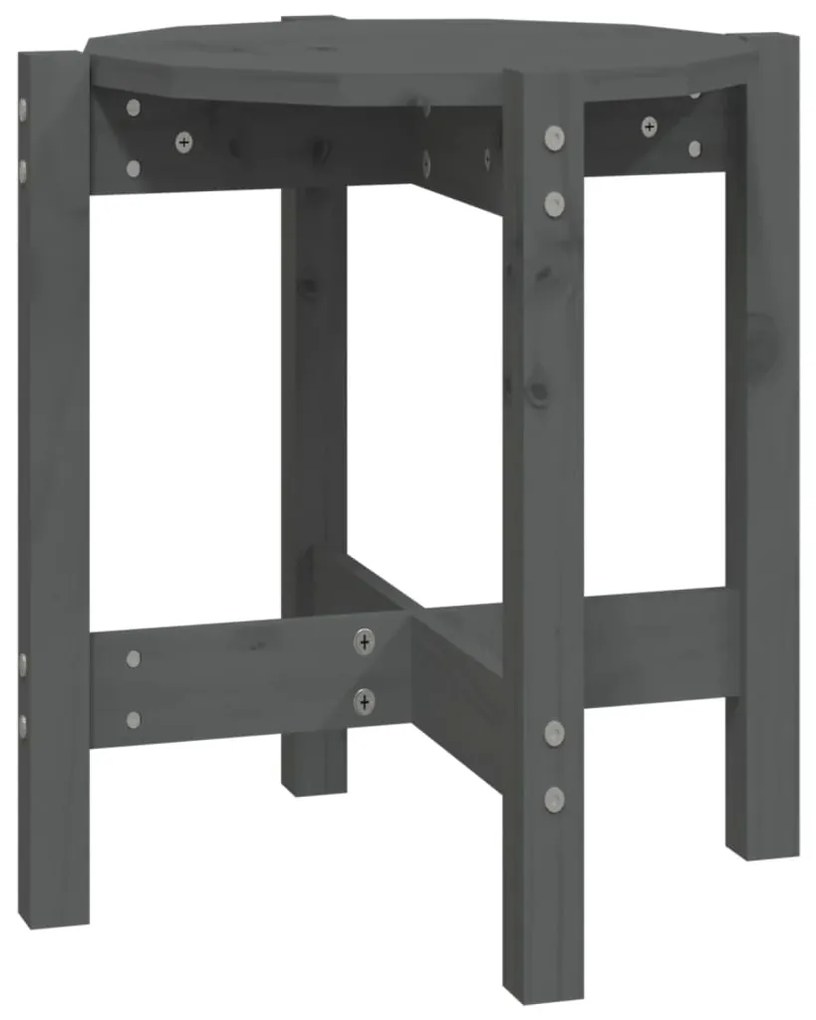 vidaXL Τραπεζάκι Σαλονιού Γκρι Ø 42,5x45 εκ. από Μασίφ Ξύλο Πεύκου