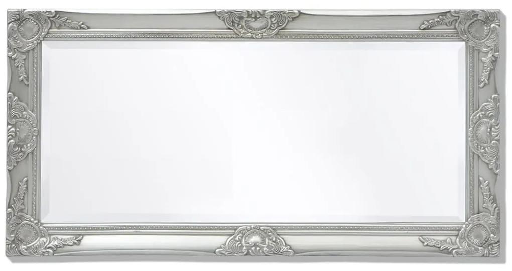 Καθρέφτης Τοίχου με Μπαρόκ Στιλ Ασημί 100 x 50 εκ. - Ασήμι