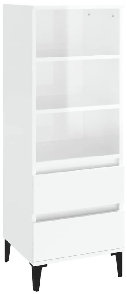 vidaXL Ντουλάπι Γυαλιστερό λευκό 40x36x110 εκ. από Επεξεργασμένο Ξύλο