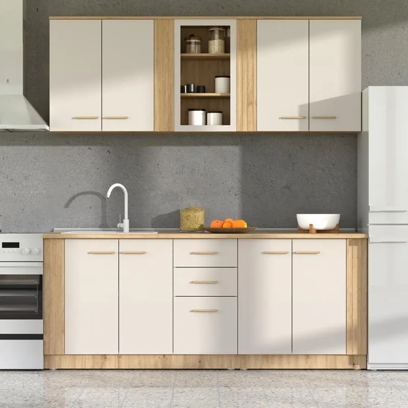 Σύνθεση Κουζίνας BELFORT 200 Artisan Oak - Cashmere 200x51x200εκ. 200x51x200 εκ.